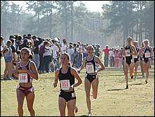 It's not where you start but where you finish. UVA's Jennifer Owens would end up 6th while Lisa Aguilera (#108) and Cheryl Smith (#308) would end up 18th and 15th 