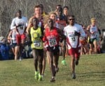 Edward Cheserek (457) and Kemoy Campbell (33) follow Kennedy Kithuka (632) near the 4-kilometer mark at the 2013 NCAA Division I Cross Country Championships (photo by David Monti for Race Results Weekly)