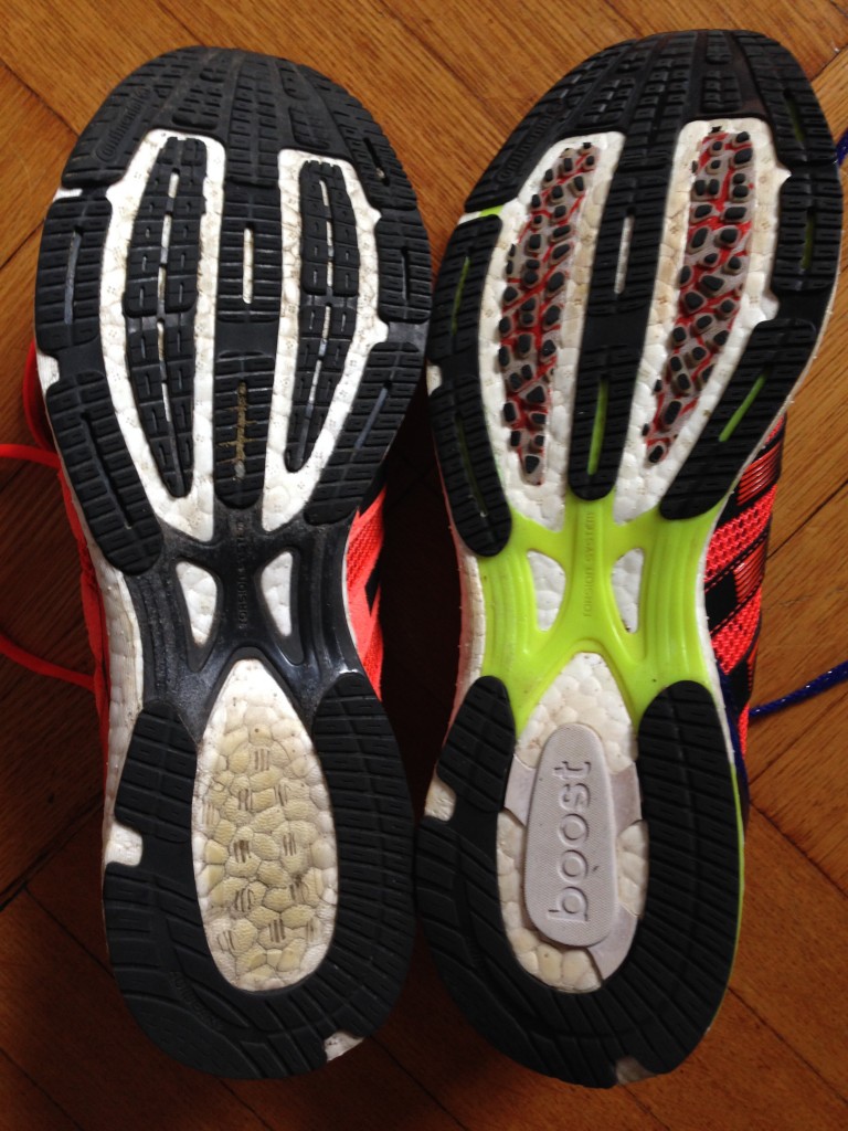adidas adios Boost (rubber on outsole on left, DSP on right)