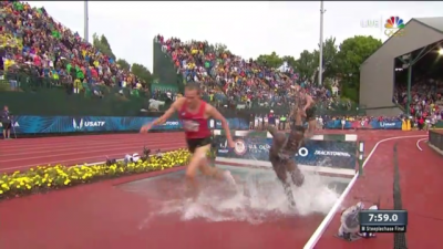 Bayer, Kebenei and Cabral on the last water jump