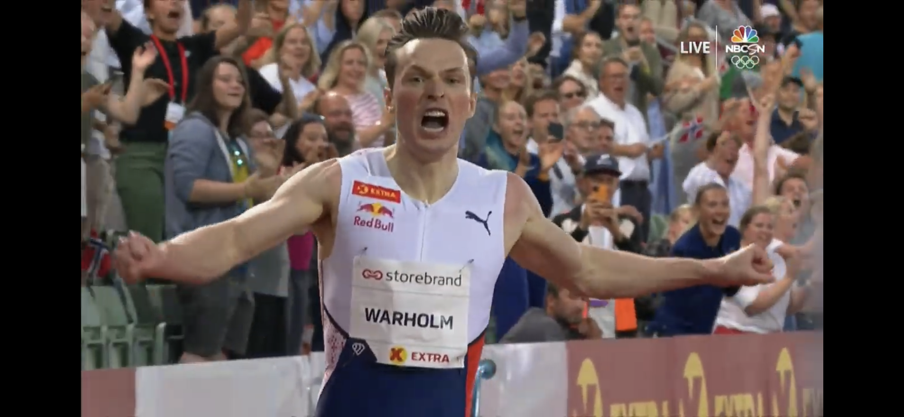 Norway S Karsten Warholm Runs 46 70 To Break 400 Meter Hurdles World Record On Home Soil In Oslo Letsrun Com